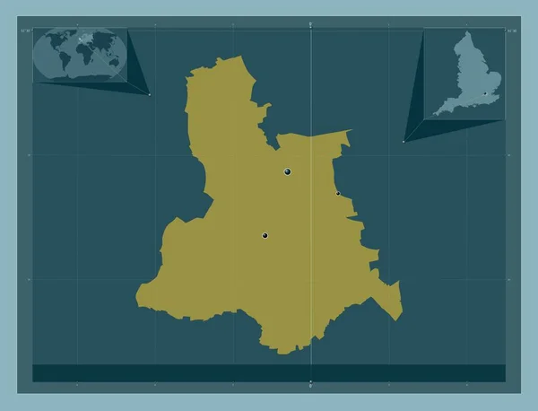 伦敦勒维沙姆自治区 英国伦敦自治区 固体的颜色形状 该区域主要城市的所在地点 角辅助位置图 — 图库照片