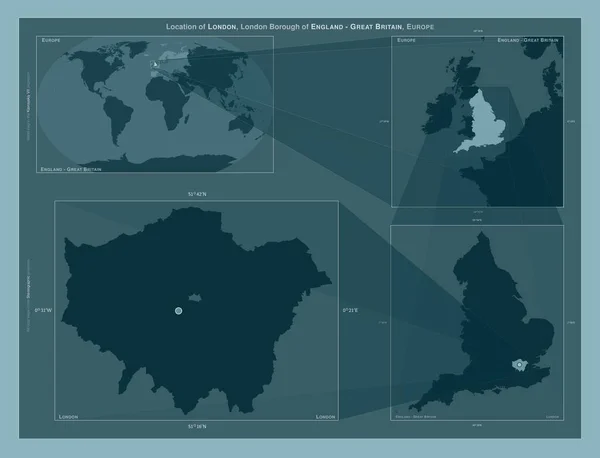 London London Borough England Great Britain Diagram Showing Location Region — Stock Photo, Image