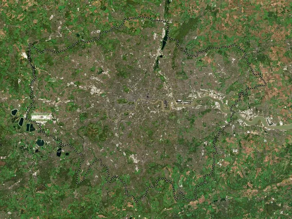 英格兰的伦敦 大不列颠 低分辨率卫星地图 — 图库照片