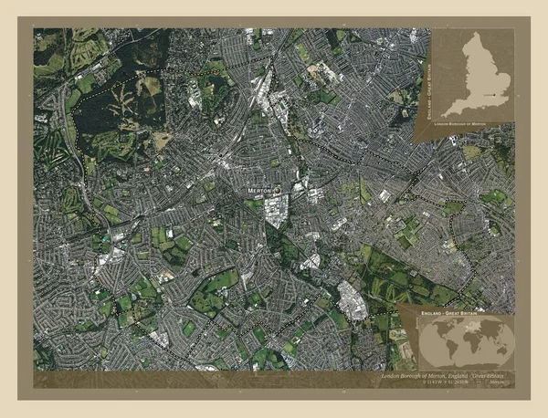 London Borough Merton London Borough England Großbritannien Hochauflösende Satellitenkarte Orte — Stockfoto