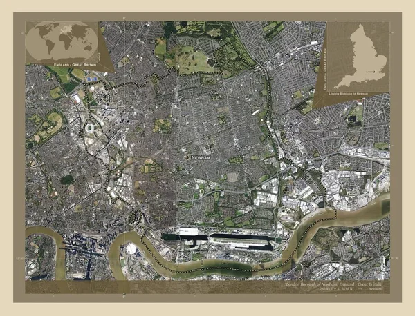 Лондонский Район Ньюэм Лондонский Район Англии Великобритания Спутниковая Карта Высокого — стоковое фото