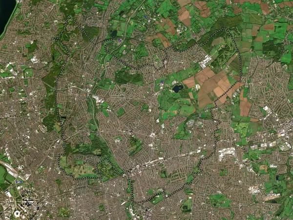 London Borough Redbridge London Kommune England Storbritannien Satellitkort Med Lav - Stock-foto