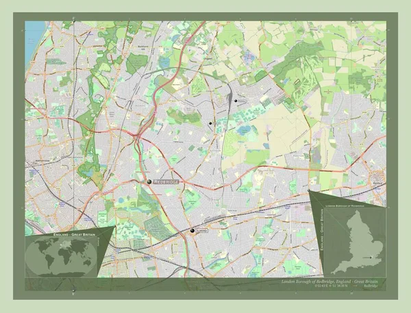 London Borough Redbridge Londyńska Dzielnica Anglii Wielka Brytania Otwórz Mapę — Zdjęcie stockowe