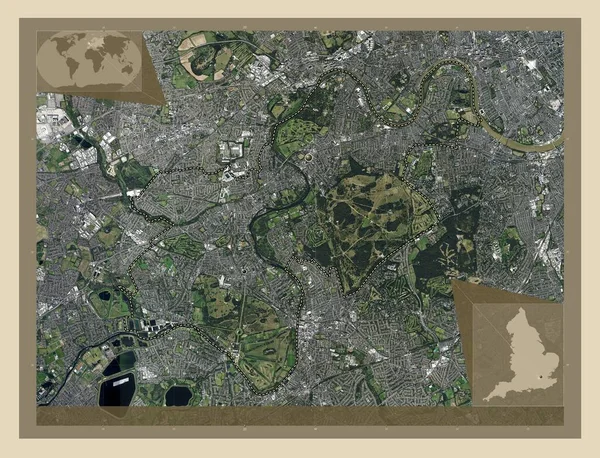 London Borough Richmond Thames London Borough England Großbritannien Hochauflösende Satellitenkarte — Stockfoto
