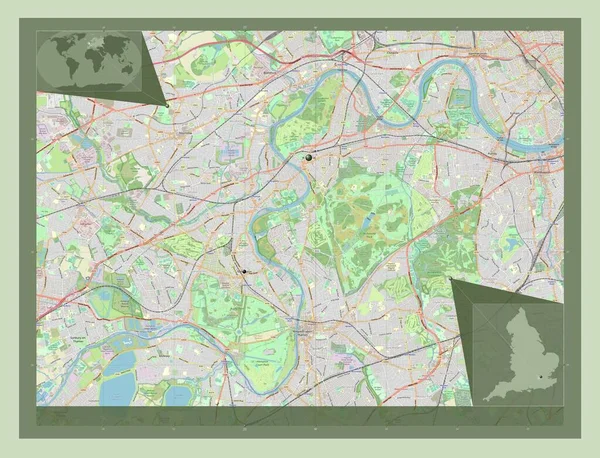 Лондонский Район Ричмонд Апон Тэймс Лондонский Район Англии Великобритания Карта — стоковое фото