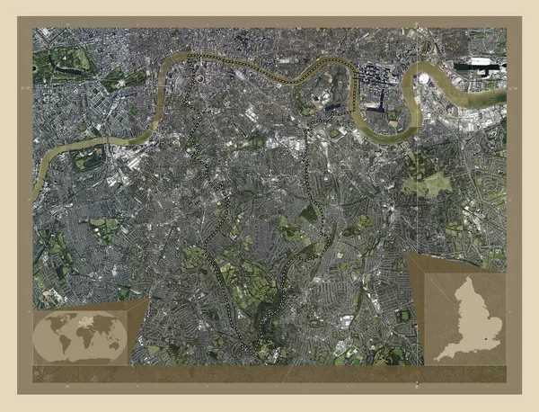 London Borough Southwark London Borough England Großbritannien Hochauflösende Satellitenkarte Eck — Stockfoto