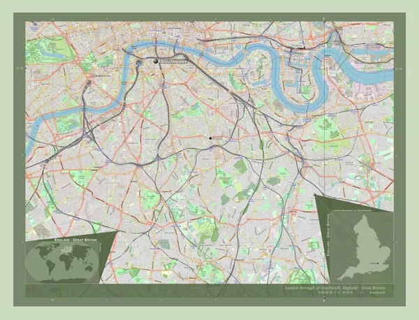 London Borough Southwark London Borough England Gran Bretagna Mappa Stradale — Foto Stock