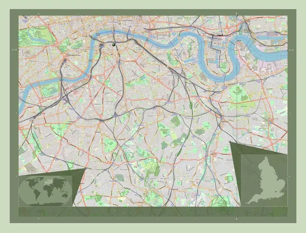 London Borough Southwark London Borough England Gran Bretagna Mappa Stradale — Foto Stock