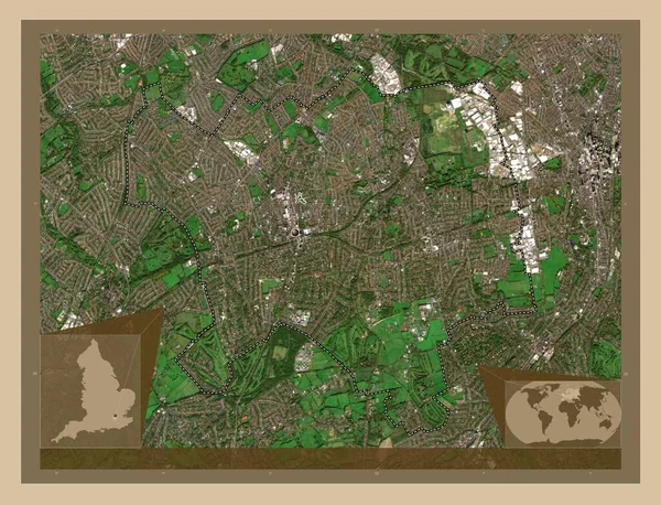 London Borough Sutton London Borough England Storbritannien Lågupplöst Satellitkarta Hjälpkartor — Stockfoto