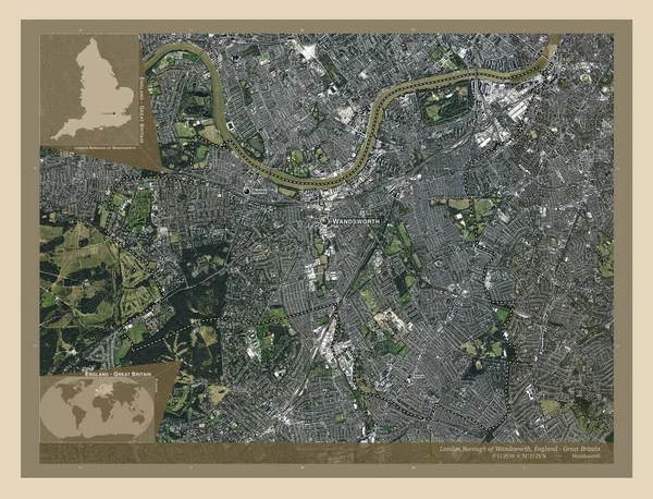 Londýnská Čtvrť Wandsworth Londýnská Čtvrť Anglie Velká Británie Satelitní Mapa — Stock fotografie