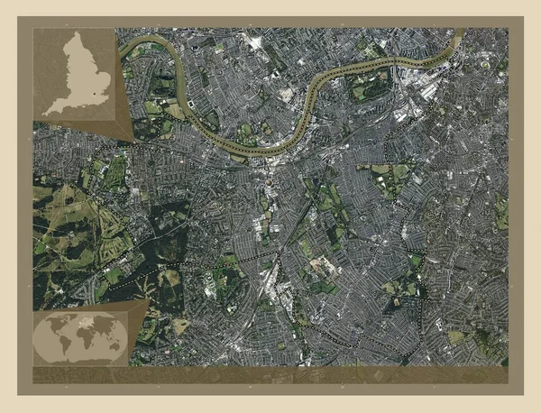 London Borough Wandsworth London Borough England Großbritannien Hochauflösende Satellitenkarte Eck — Stockfoto