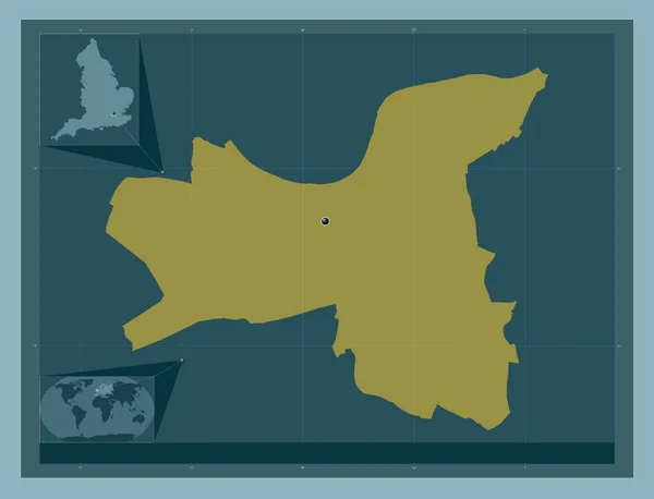 英国伦敦万兹沃斯区的伦敦自治区 大不列颠 固体的颜色形状 角辅助位置图 — 图库照片