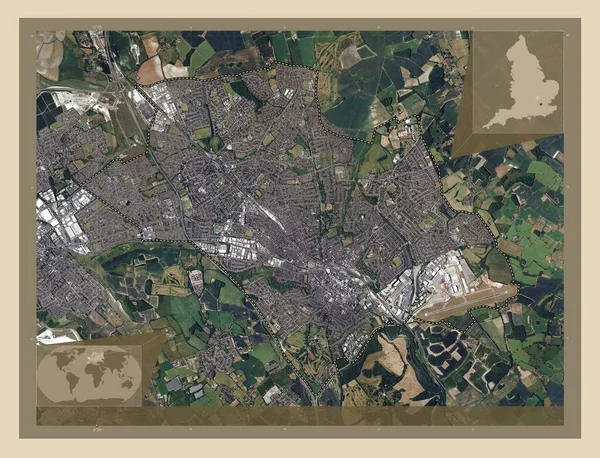 Luton Autoridad Unitaria Inglaterra Gran Bretaña Mapa Satelital Alta Resolución —  Fotos de Stock