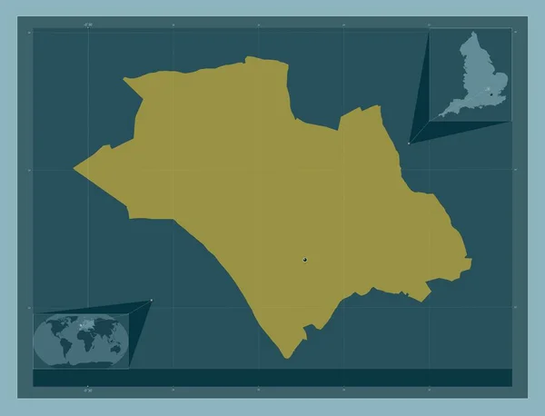 英格兰的统一权威 大不列颠 固体的颜色形状 该区域主要城市的所在地点 角辅助位置图 — 图库照片