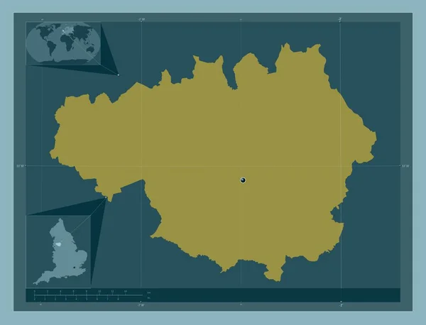 大曼彻斯特 英格兰地区 大不列颠 固体的颜色形状 角辅助位置图 — 图库照片