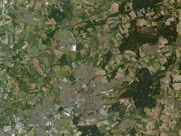 Mansfield Englands Icke Storstadsdistrikt Storbritannien Högupplöst Satellitkarta — Stockfoto