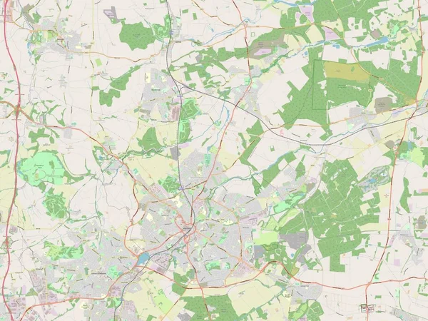 Mansfield Distrito Metropolitano Inglaterra Gran Bretaña Mapa Calle Abierto — Foto de Stock