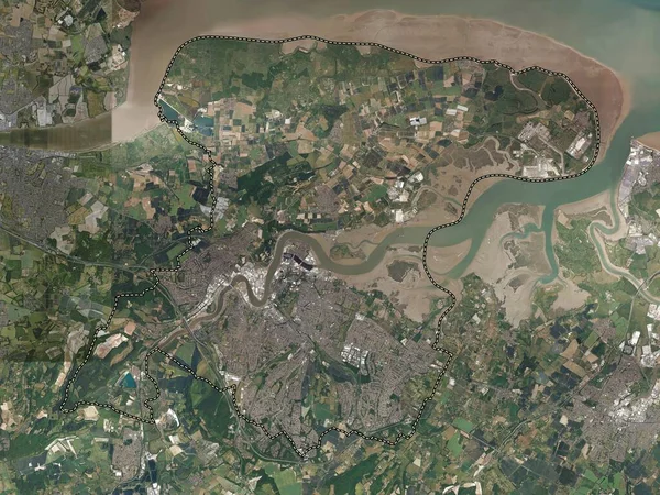 stock image Medway, unitary authority of England - Great Britain. High resolution satellite map