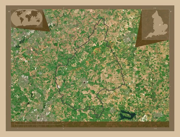 イギリスの非大都市圏 メルトン イギリス 低解像度衛星地図 コーナー補助位置図 — ストック写真