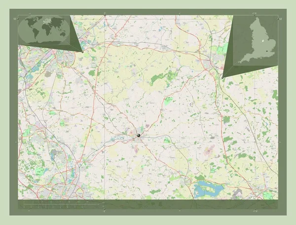 Melton Niemetropolitalna Dzielnica Anglii Wielka Brytania Otwórz Mapę Ulic Pomocnicze — Zdjęcie stockowe