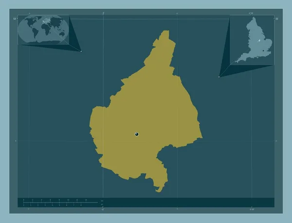 梅尔顿区 英格兰的非都市区 大不列颠 固体的颜色形状 角辅助位置图 — 图库照片