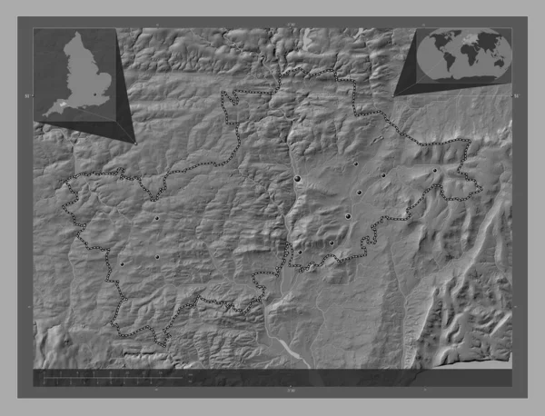 Мид Девон Неметаллический Район Англии Великобритания Карта Рельефа Билевела Озерами — стоковое фото