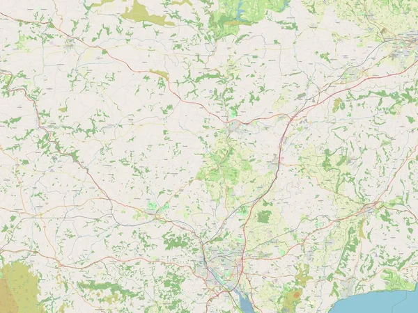 Mid Devon Niemetropolitalna Dzielnica Anglii Wielka Brytania Otwarta Mapa Ulic — Zdjęcie stockowe