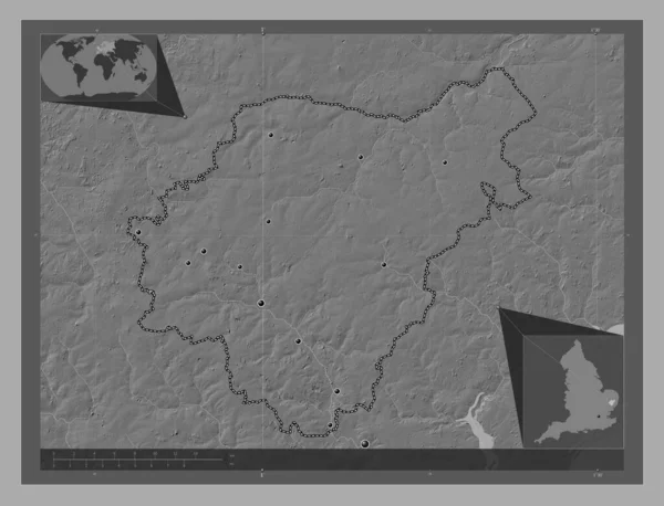 Мид Саффолк Неметафорный Район Англии Великобритания Карта Рельефа Билевела Озерами — стоковое фото