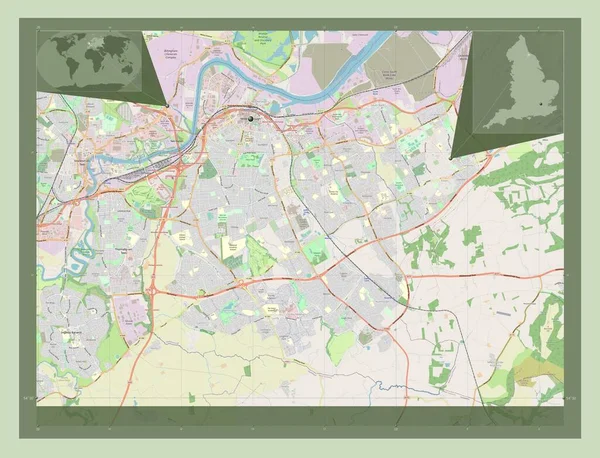 Middlesbrough Jednolity Autorytet Anglii Wielka Brytania Otwórz Mapę Ulic Pomocnicze — Zdjęcie stockowe
