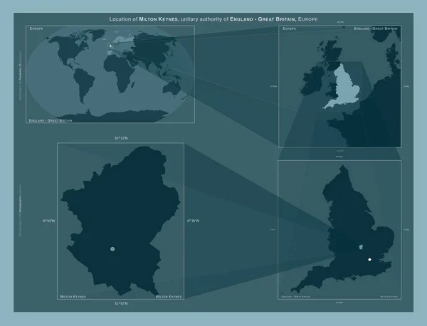 Milton Keynes Enhetlig Auktoritet England Storbritannien Diagram Som Visar Regionens — Stockfoto