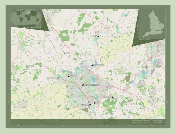 Milton Keynes Autoridad Unitaria Inglaterra Gran Bretaña Open Street Map —  Fotos de Stock