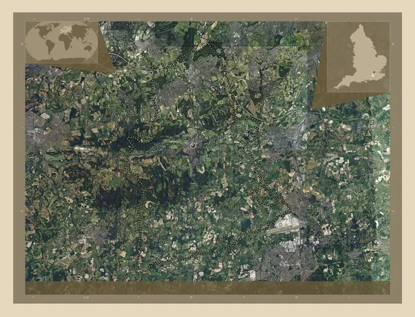 Mole Valley Distrito Metropolitano Inglaterra Gran Bretaña Mapa Satelital Alta — Foto de Stock