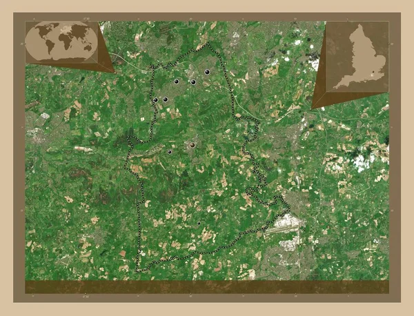 Mole Valley Englands Icke Storstadsdistrikt Storbritannien Lågupplöst Satellitkarta Platser För — Stockfoto