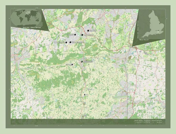 Mole Valley Distrito Não Metropolitano Inglaterra Grã Bretanha Abrir Mapa — Fotografia de Stock