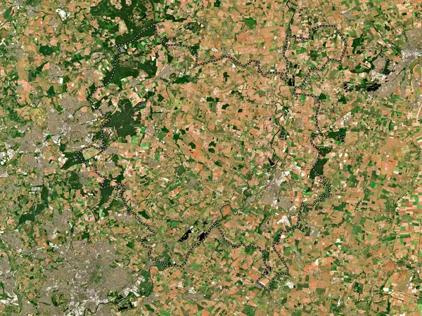Newark Och Sherwood Englands Icke Storstadsdistrikt Storbritannien Lågupplöst Satellitkarta — Stockfoto