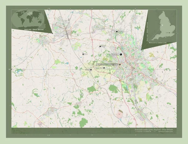 Newcastle Lyme Distrito Metropolitano Inglaterra Gran Bretaña Open Street Map —  Fotos de Stock
