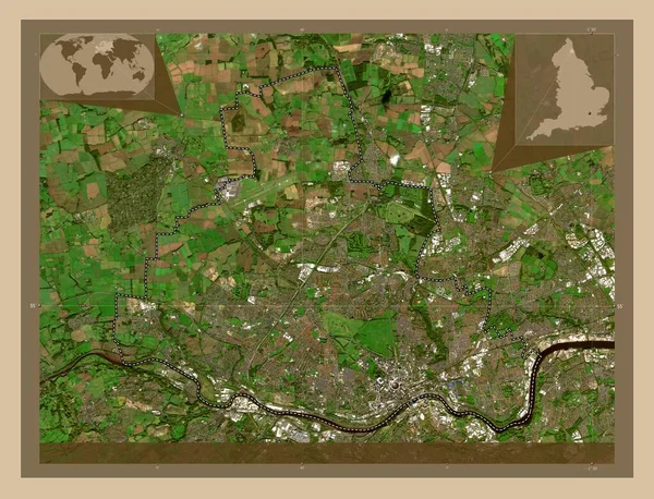 Newcastle Tyne Administrative County England Great Britain Low Resolution Satellite — Stock Photo, Image