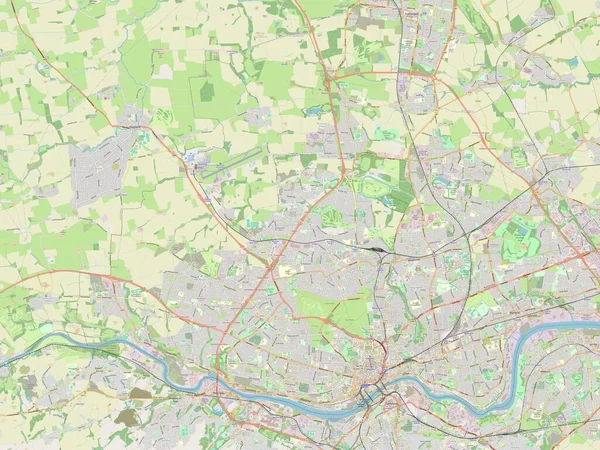Newcastle Tyne Condado Administrativo Inglaterra Gran Bretaña Mapa Calle Abierto —  Fotos de Stock
