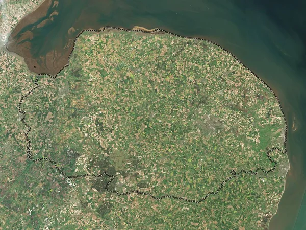 Norfolk Englands Administrativa Län Storbritannien Lågupplöst Satellitkarta — Stockfoto