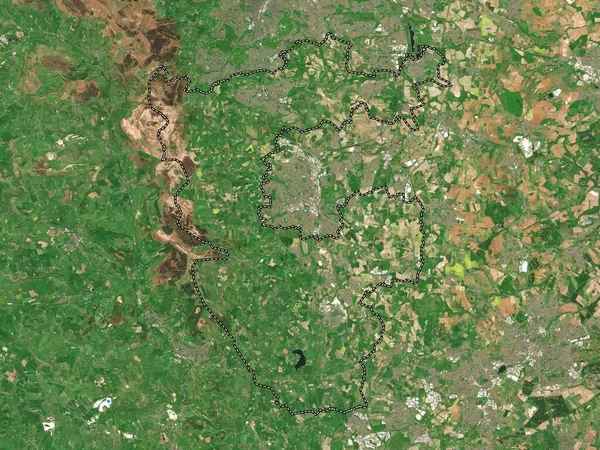 Nordöstra Derbyshire Englands Icke Storstadsdistrikt Storbritannien Lågupplöst Satellitkarta — Stockfoto