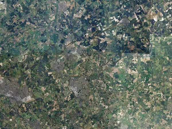 North Hertfordshire Englands Icke Storstadsdistrikt Storbritannien Högupplöst Satellitkarta — Stockfoto