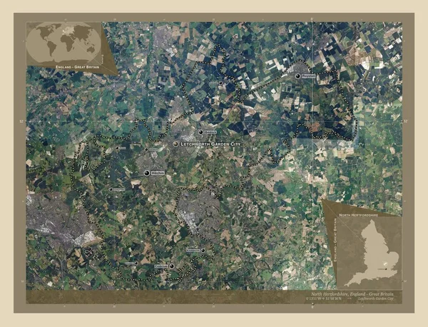Severní Hertfordshire Nemetropolitní Okres Anglie Velká Británie Satelitní Mapa Vysokým — Stock fotografie