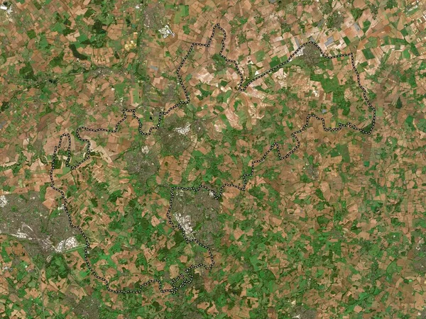 North Hertfordshire Distrito Metropolitano Inglaterra Gran Bretaña Mapa Satelital Baja —  Fotos de Stock