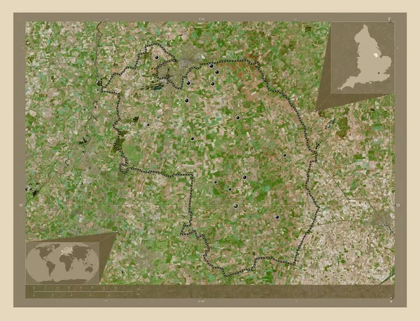 North Kesteven Niemetropolitalny Dystrykt Anglii Wielka Brytania Mapa Satelity Wysokiej — Zdjęcie stockowe