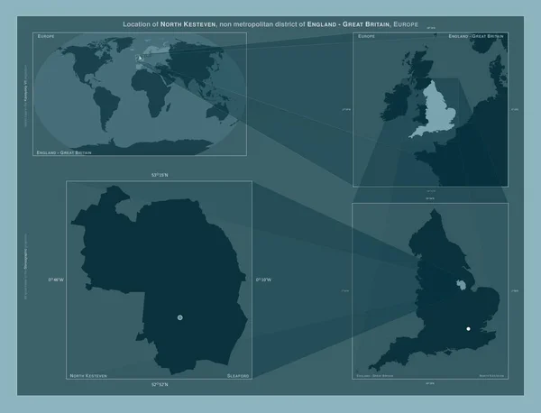 Norra Kesteven Englands Icke Storstadsdistrikt Storbritannien Diagram Som Visar Regionens — Stockfoto