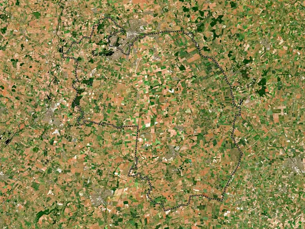 North Kesteven Distrito Metropolitano Inglaterra Gran Bretaña Mapa Satelital Baja —  Fotos de Stock