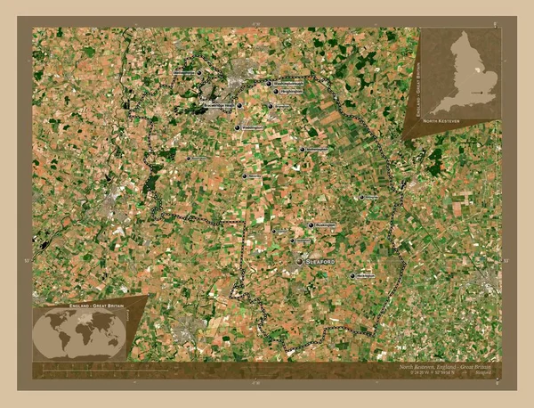 Severní Kesteven Nemetropolitní Okres Anglie Velká Británie Satelitní Mapa Nízkým — Stock fotografie