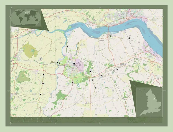 Észak Lincolnshire Anglia Nagy Britannia Egységes Hatósága Nyílt Utcai Térkép — Stock Fotó