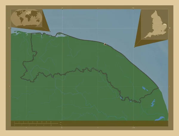 North Norfolk Distretto Non Metropolitano Dell Inghilterra Gran Bretagna Mappa — Foto Stock