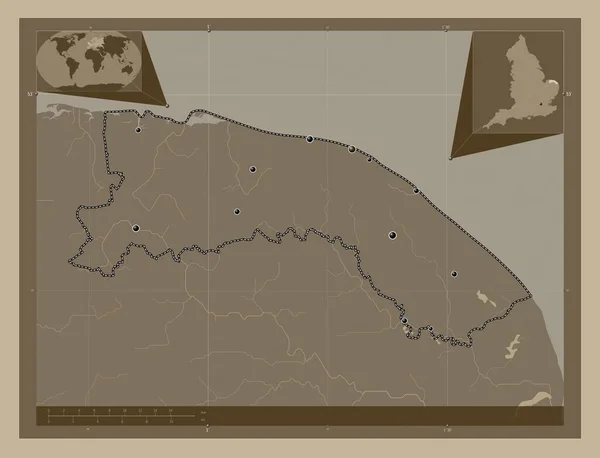 Severní Norfolk Nemetropolitní Okres Anglie Velká Británie Zdvihová Mapa Zbarvená — Stock fotografie